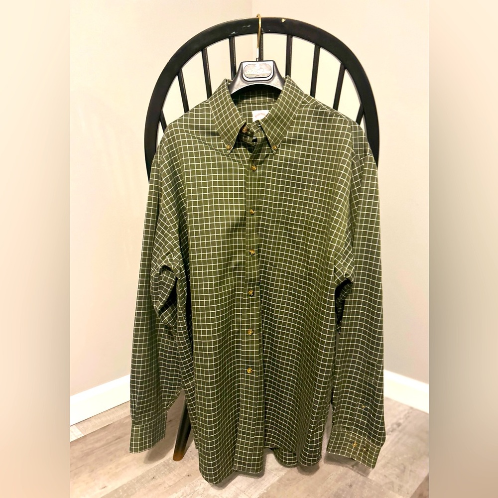 Brooks Brothers olive plaid the original men’s polo style size L